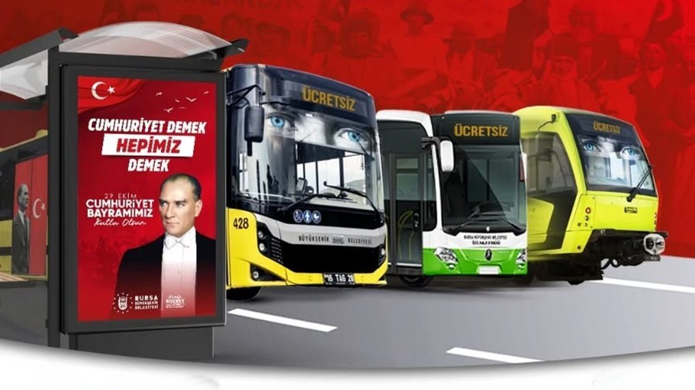29 Ekim&rsquo;de toplu ulaşım &uuml;cretsiz